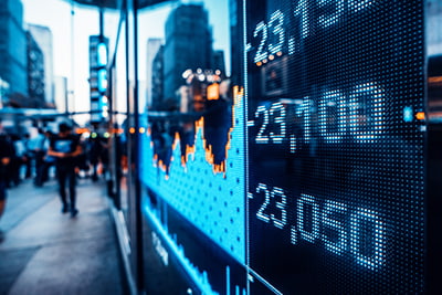 Equity sales image of financial stock market numbers