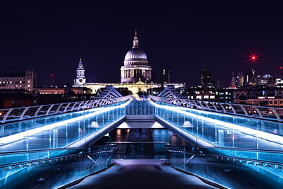international network image of St Paul's at night