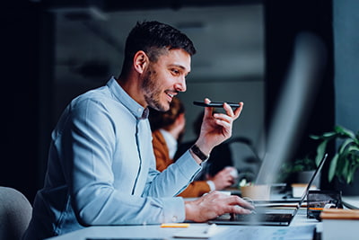 Business succession image of someone on the phone