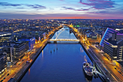 Aerial view of Dublin city