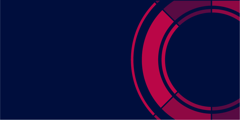 Red budget circle against a navy background