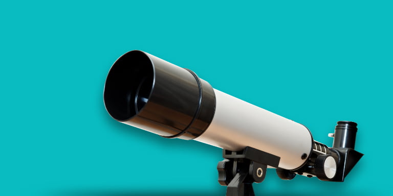 Investing in the future image of telescope