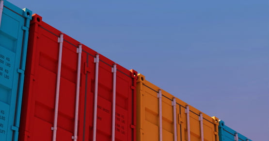 Responsiple sourcing image of multi-coloured shipping containers