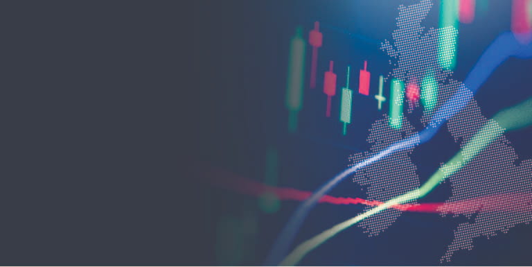 Equity Ideas Conference image of a chart over a map of Ireland and UK