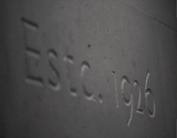 Photo of text saying established 1926