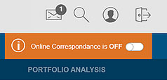 Enabling and disabling online correspondence