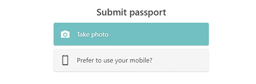 Submit Passport screen