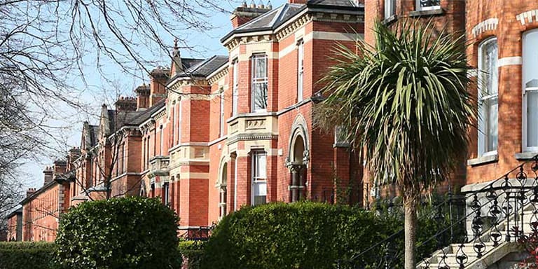 Terraced properties in a row next to one another