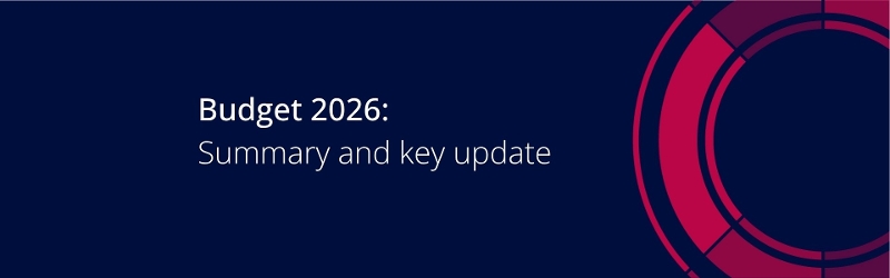 budget 2026 banner that says summary and key changes