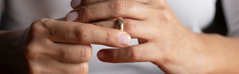 Man and woman hand with ring