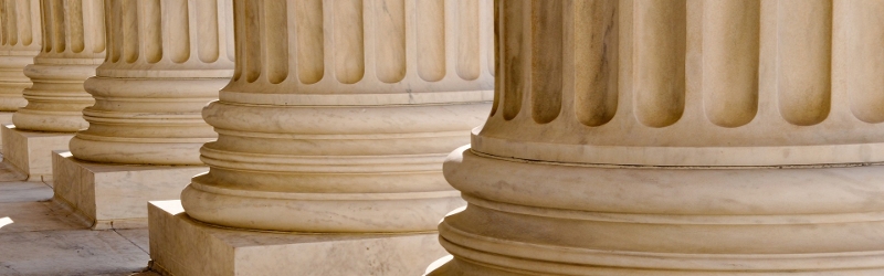 Columns standing alone made of stone
