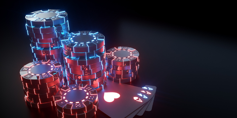 Neon poker chips