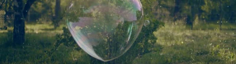 A bubble floating in the air