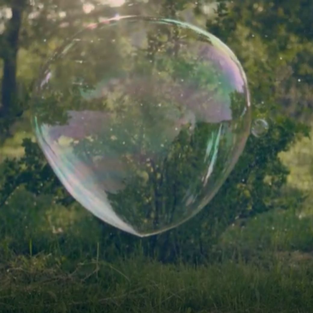 A bubble floating in the air