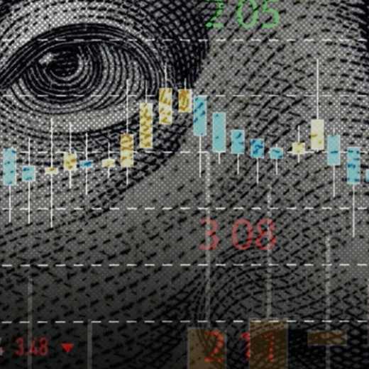 Financial figures over a US dollar