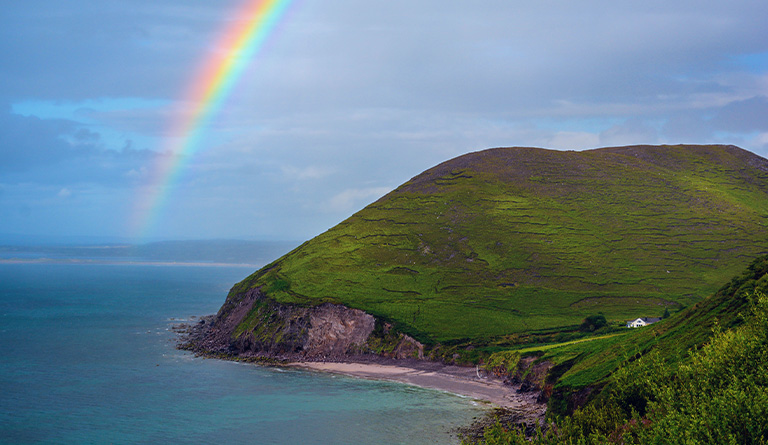 Rainbow over mountains