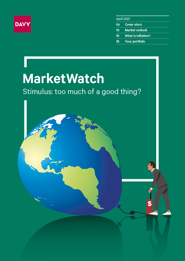 Image of a cover page of the Davy MarketWatch April 2021 edition