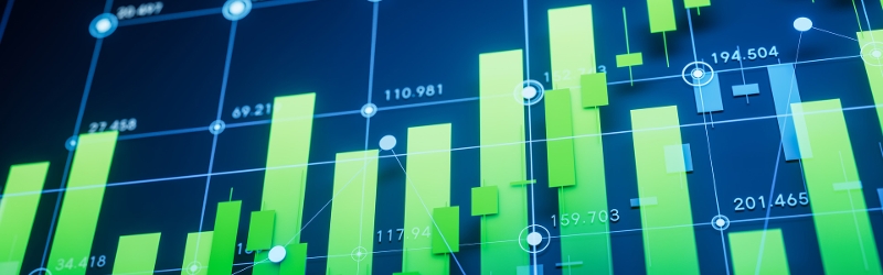 Close up image of an electronic financial chart
