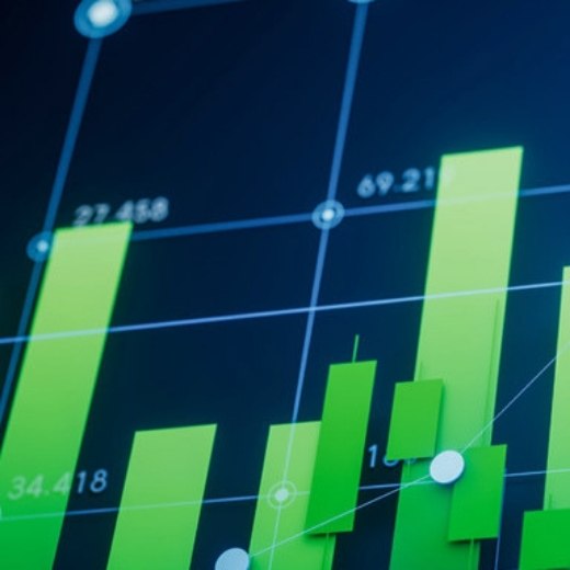 Close up image of an electronic financial chart