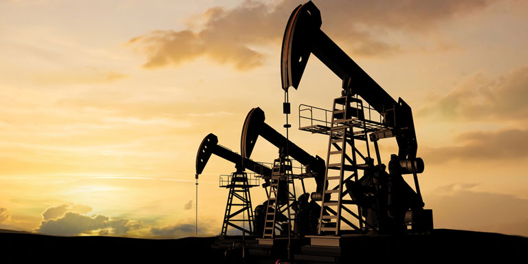 Machines extracting oil from the ground