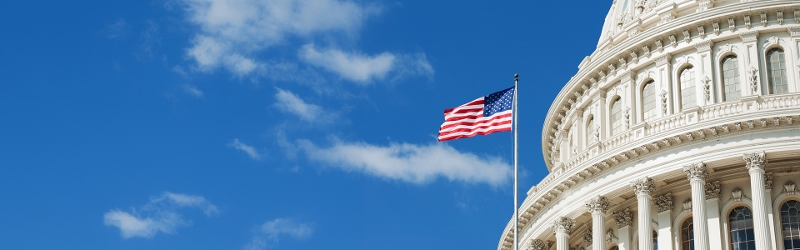 White house and American flag