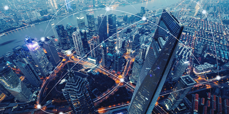 Rate cuts image of a city from above